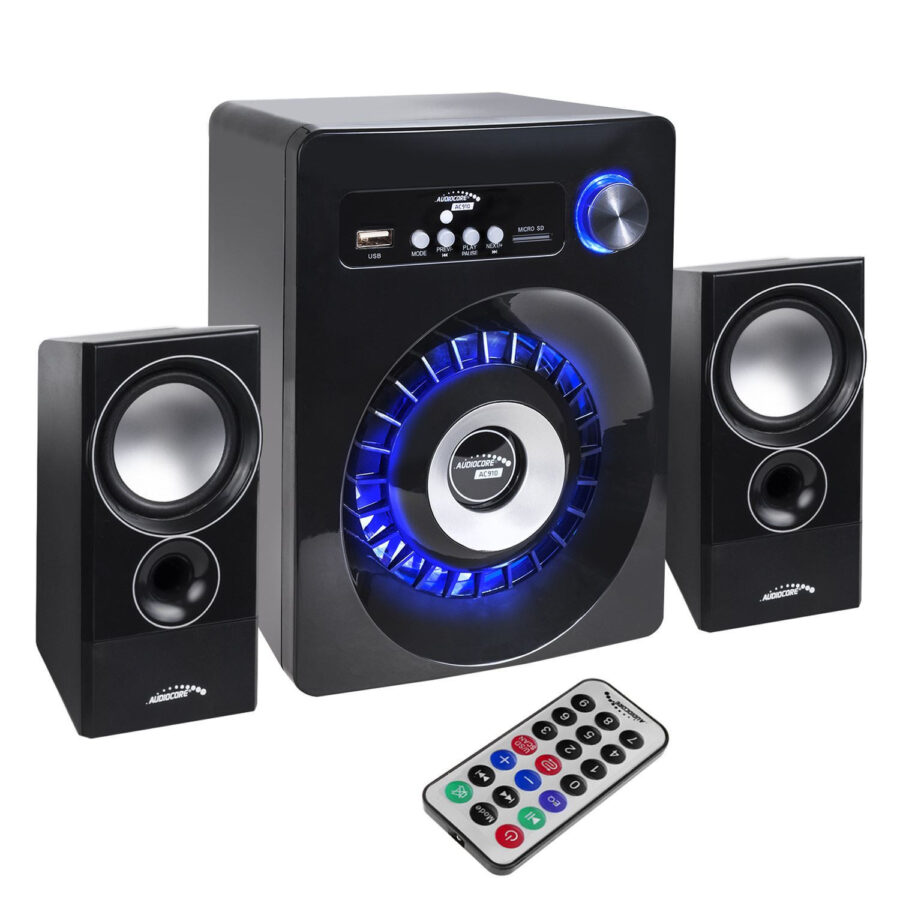 Audiocore AC910 Bluetooth 2.1 Hangszórókészlet FM rádióval, TF kártya bemenettel, AUX és USB táplálással