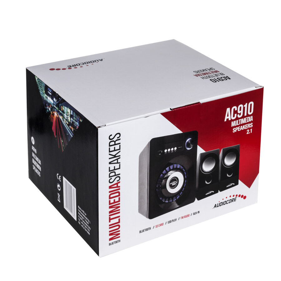 Audiocore AC910 Bluetooth 2.1 Hangszórókészlet FM rádióval, TF kártya bemenettel, AUX és USB táplálással - Image 2