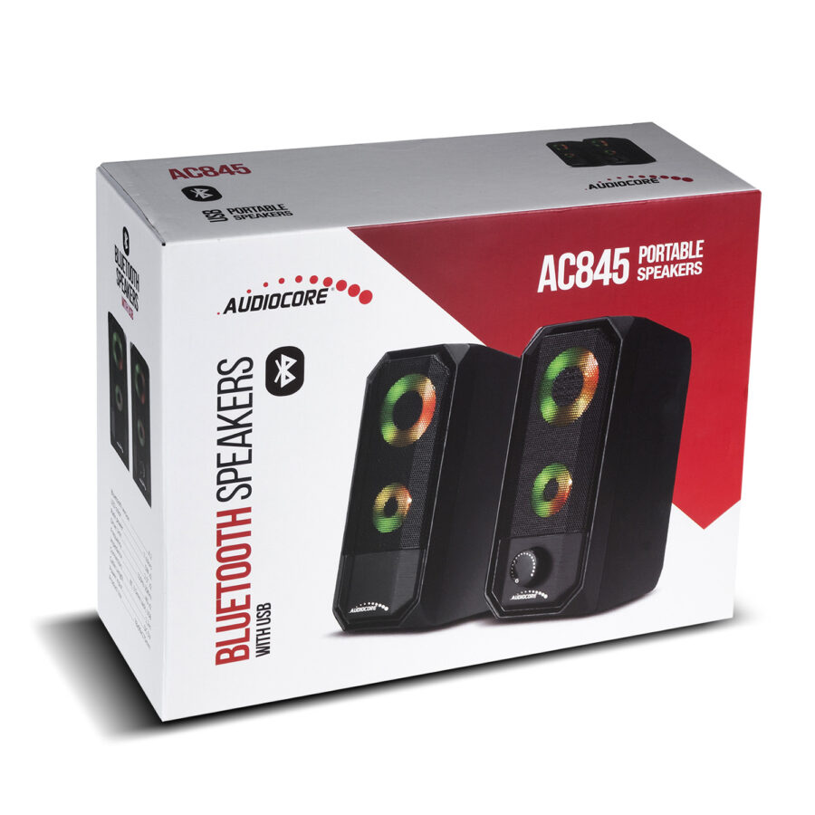 Audiocore AC845 Bluetooth 4.2 Számítógépes Hangszórók - 10W, USB, Érintésvezérlés, Fekete - Image 3