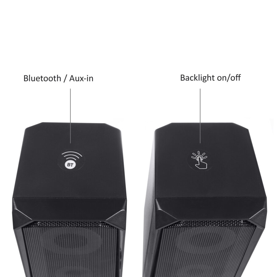 Audiocore AC845 Bluetooth 4.2 Számítógépes Hangszórók - 10W, USB, Érintésvezérlés, Fekete - Image 4