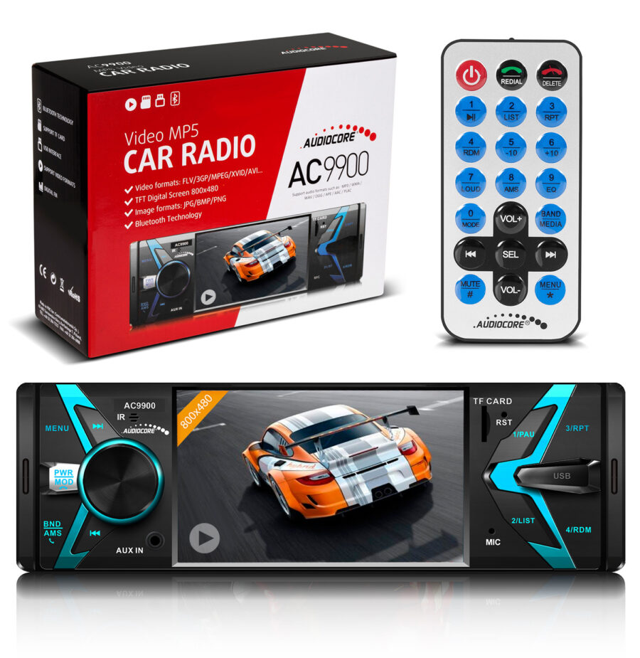 Audiocore AC9900 MP5 Multimédiás Autórádió Bluetooth Kihangosítóval és Távirányítóval - Image 4