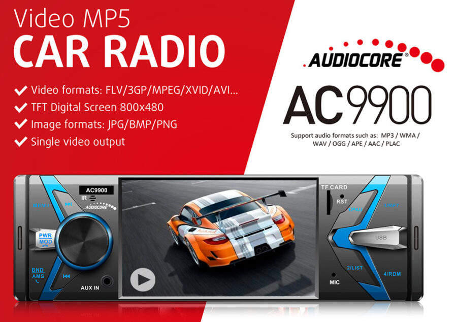 Audiocore AC9900 MP5 Multimédiás Autórádió Bluetooth Kihangosítóval és Távirányítóval - Image 9