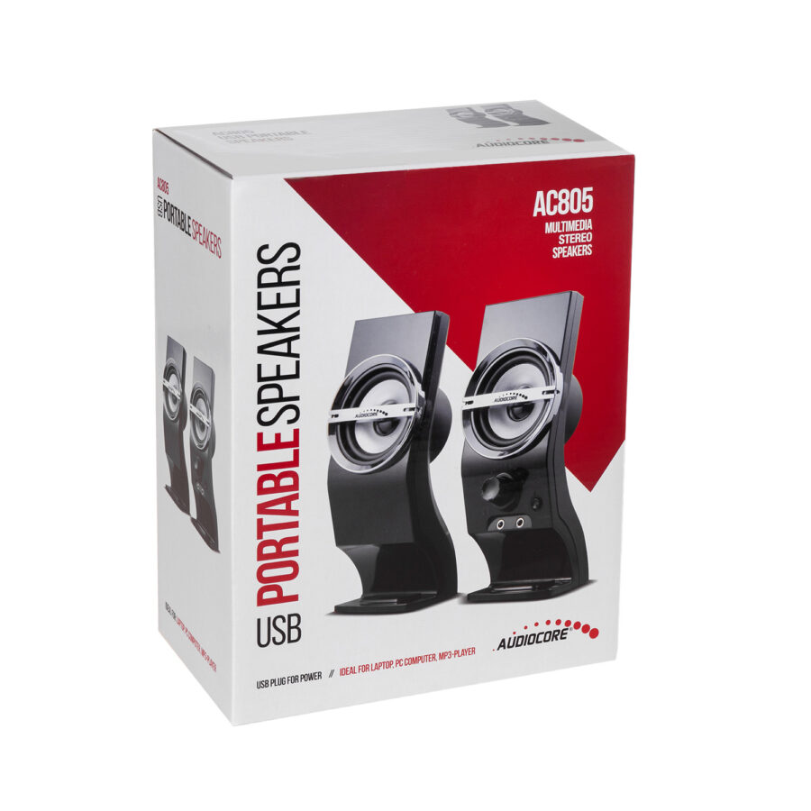 Audiocore AC805 6W USB Fekete Számítógépes Hangszórók - Image 2