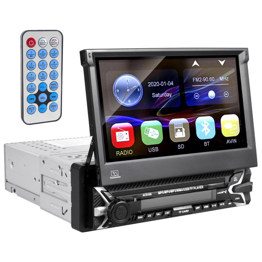 Audiocore Autós Multimédia Lejátszó, 7" Kihúzható Érintőképernyős LCD, 1080P, MP5, AVI DivX, Bluetooth, RDS, Távirányítóval, AC - Image 2