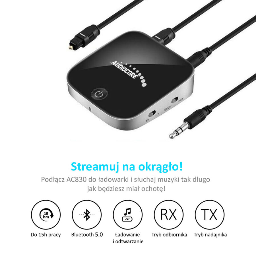 Audiocore AC830 Bluetooth 2 az 1-ben Adapter - Apt-X Spdif - CSR BC8670 Chipsettel - Image 7