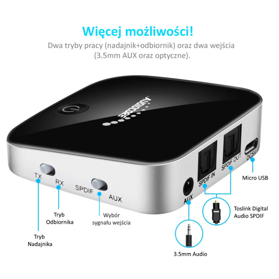 Audiocore AC830 Bluetooth 2 az 1-ben Adapter - Apt-X Spdif - CSR BC8670 Chipsettel - Image 8